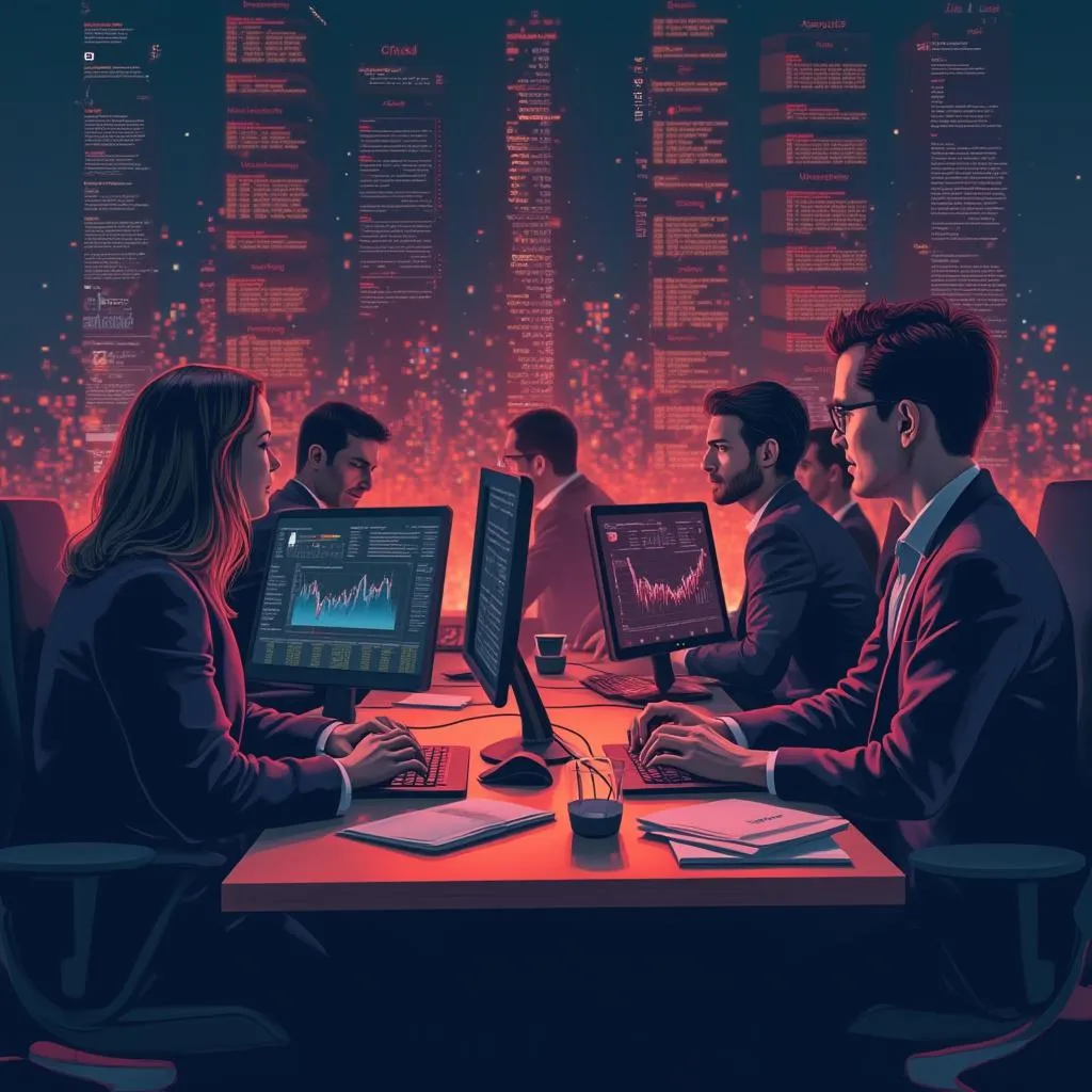 Equipo colaborando en análisis de datos